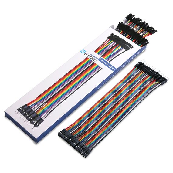 ELEGOO Jumper Wire 40 x 20cm Kabel Steckbrücken 28AWG Drahtbrücken für Arduino (3er Set)