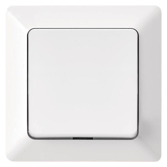 EMOS Wechselschalter in Weiss (Glanz), Lichtschalter mit einer Wippe, 250 V~/10 AX, Kunststoff, ohne Unterputzdose, Schutzklasse IP20 für Innen, 8 x 8 x 5 cm