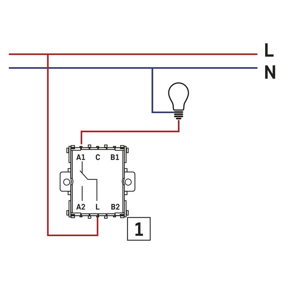 EMOS Wechselschalter in Weiss (Glanz), Lichtschalter mit einer Wippe, 250 V~/10 AX, Kunststoff, ohne Unterputzdose, Schutzklasse IP20 für Innen, 8 x 8 x 5 cm