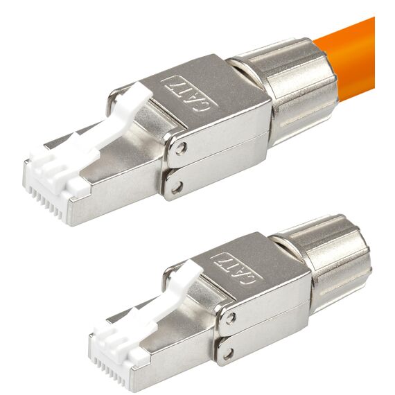 2x CAT 7 RJ45 Stecker 10 GBit/s 600 MHz Netzwerkstecker werkzeuglos PoE für CAT8 CAT7A CAT7 CAT6A Netzwerkkabel Verlegekabel Installationskabel AWG 22-24 LAN Kabel Crimpstecker Vergoldete Kontakte