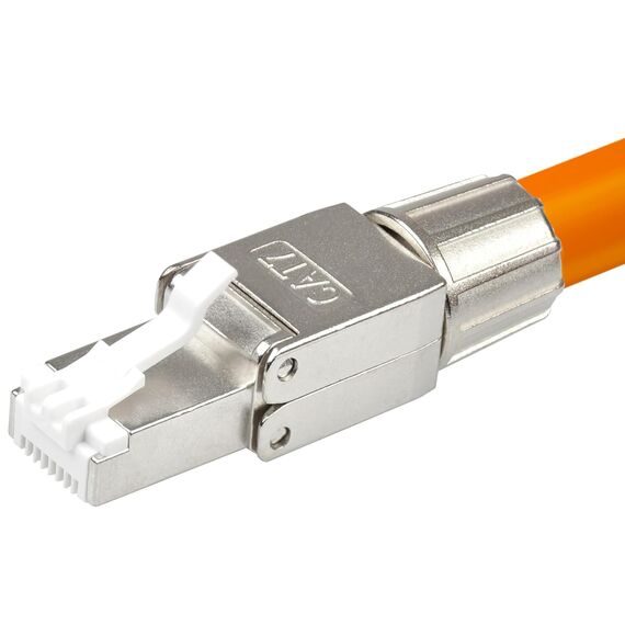 CAT 7 RJ45 Stecker 10 GBit/s 600 MHz Netzwerkstecker werkzeuglos PoE für CAT8 CAT7A CAT7 CAT6A Netzwerkkabel Verlegekabel Installationskabel AWG 22-24 LAN Kabel Crimpstecker Vergoldete Kontakte
