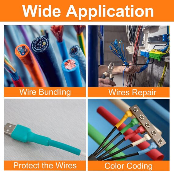 ASHINER Schrumpfschlauch Set - 580 Stück Hochwertiges Eva-Material in 6 Farben und 11 Größen mit Aufbewahrungskoffer - Perfekt für Elektrische Isolierung, Kabel Reparaturen und Drahtverbindungen