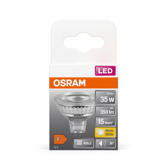 Osram Star Reflektor LED-Lampe für GU5.3-Sockel, klares Glas,Warmweiß (2700K), 345 Lumen, Ersatz für herkömmliche 35W-Leuchtmittel, nicht dimmbar, Multi-Pack