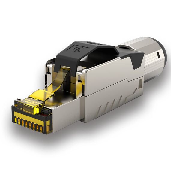 RedStar24 RJ45 Stecker Werkzeuglos CAT 8 – Netzwerkstecker für Verlegekabel AWG 22-24 – CAT8 CAT7 LAN Kabel Netzwerkkabel Ethernet – Geschirmt – LSA feldkonfektionierbar – 40 Gbps – 4 Stück