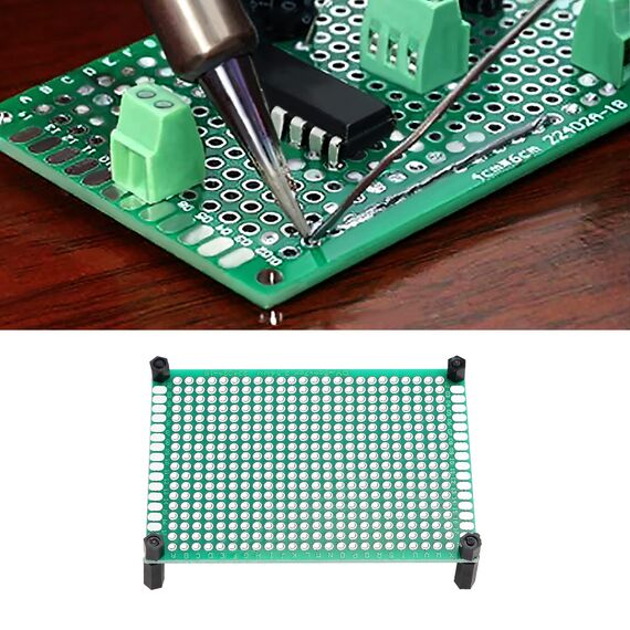 VooGenzek 38 Stück PCB Board Kits, 22 Stück Doppelseitige Leiterplatten Prototypkarten + 16 Stück Nylonsäule