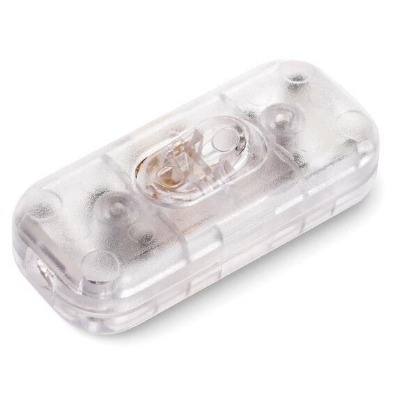 AXFEE Inline Schalter, 250V 6A Zwischenschalter Schnurschalter, Kabelschalter Wippschalter, 2-adrige und 3-adrige Zuleitungen, Schnurschalter, Schnurzwischenschalter für Lampe Kleingeräte-Transparent