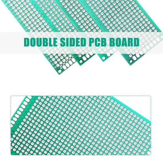 VooGenzek 36 Stück PCB Board Kits, 8 Stück Doppelseitige Leiterplatten Prototypkarten + 10 Stück Male/Female Header Connector + 10 Stück 2/3Pin Schraubklemme + 8 Stück Nylonsäule