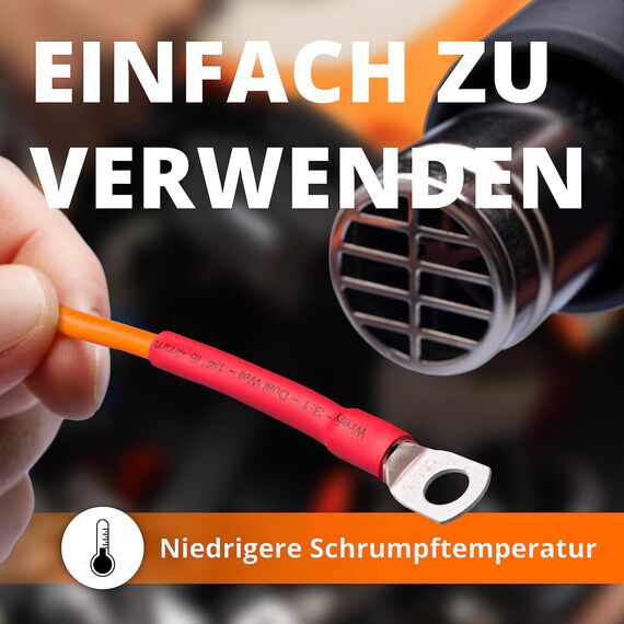 Wirefy Schrumpfschlauch-Set, 3:1 Verhältnis, selbstklebend, Marine-Qualität, Schrumpffolie für Automobil, Industrie, Schwarz, Rot, Weiß, Transparent, Blau, 275 Stück