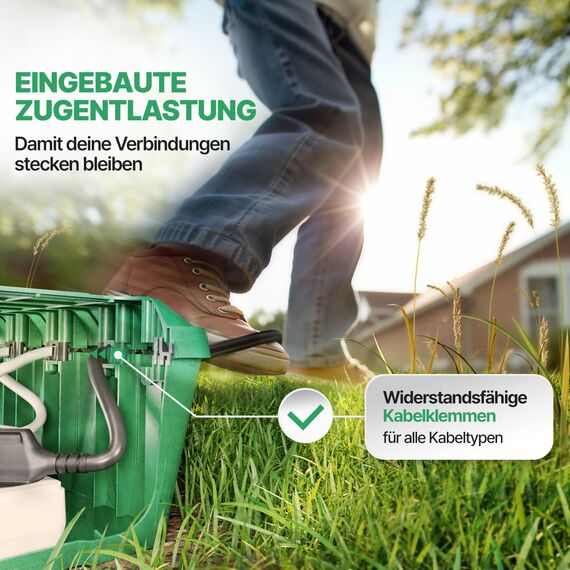 Adlerfokus Kabelbox wasserdicht IP54 [Das Original] Safe Box - Sicherheitsbox - Outdoor Box wasserdicht - Steckerschutz aussen wasserdicht - Wetterfeste Elektrobox - Schutzbox