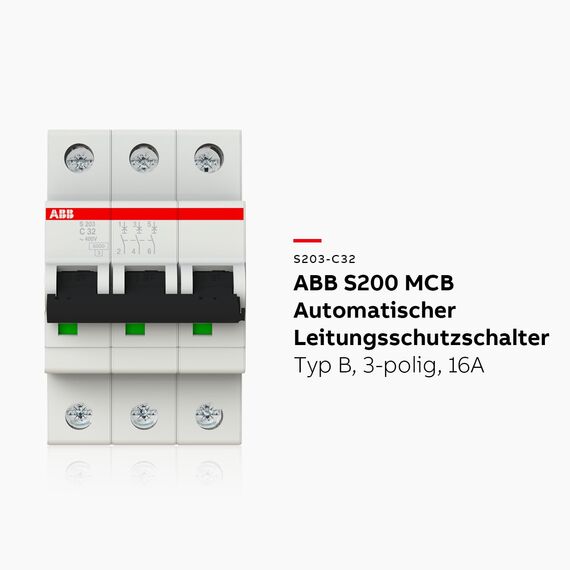 ABB S203-C32 Sicherungsautomat S200-3P-32 A-C System Typ C Pro M Compact 2CDS253001R0324