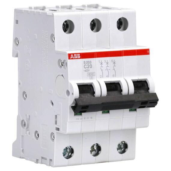 ABB S203-C20 Sicherungsautomat S200-3P 20 A-C System Typ C Pro M Compact 2CDS253001R0204