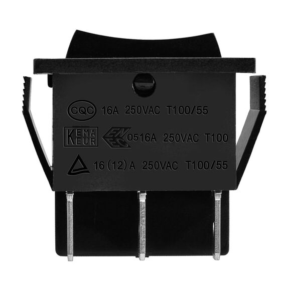 Heschen Kippschalter Ein-Aus-Ein, DPDT, 6 Endpunkte, 16 A 250 VAC, Schwarz, 50 Stück