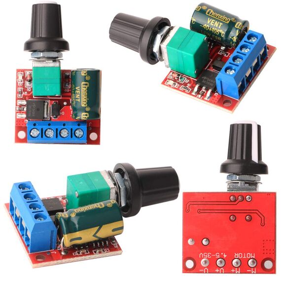 Gebildet 3Stücke PWM Motor-Drehzahlsteller, DC 5V-35V 5A Einstellbarer Reversible, DC 6V 12V 24V 35V Variabler Spannungsregler Dimmer-Regler Schalten, mit LED-Anzeige und Schalterfunktion