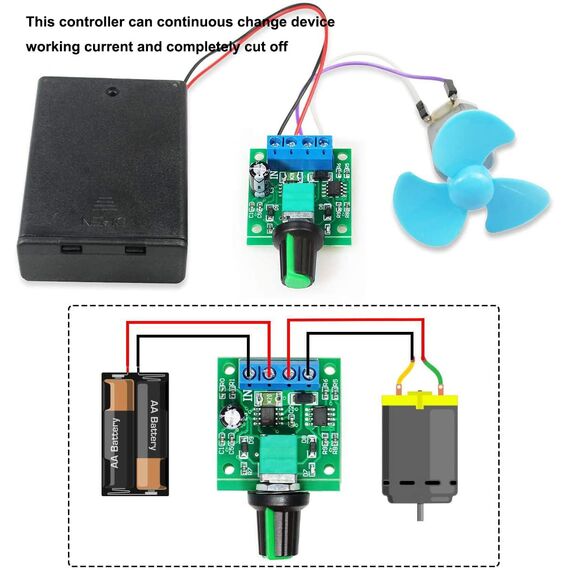 Gebildet 10pcs PWM Niederspannungs-Motordrehzahlregler DC 1.8V/3V/5V/6V/12V 2A 1803BK 1803B Einstellbarer Treiberschalter mit Drehzahlregler