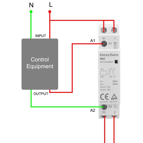 Heschen 12PCS Haushalts-Wechselstromschütz, HS1-25, 2-polig, 1NO, 1NC, AC 220 V/240 V Spulenspannung, 35mm DIN-Schienenhalterung, CE TUV-Liste