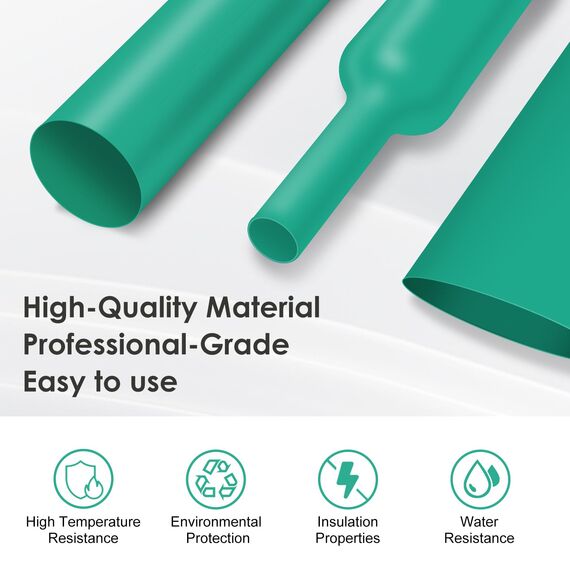 ASHINER Schrumpfschlauch Set - 580 Stück Hochwertiges Eva-Material mit Aufbewahrungskoffer - Perfekt für Elektrische Isolierung, Kabel Reparaturen und Drahtverbindungen, Grün