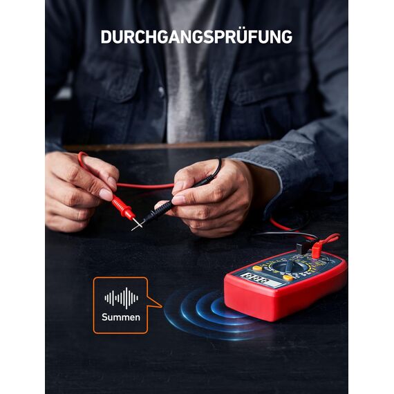 AstroAI Digital Multimeter voltmeter strommessgerät Tester Messung von AC/DC Spannung, DC Strom, Widerstand, Diode, Kontinuität Messinstrument mit großes LCD-Anzeige und Hintergrundbeleuchtung,Blau