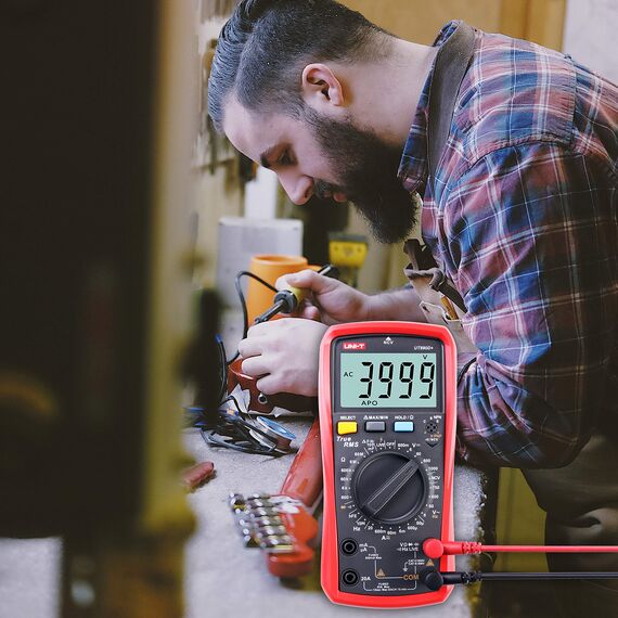 Multimeter UNI-T UT890D+ Effektivwert Voltmeter Amperemeter Ohmmeter AC/DC-Zählerstrom Spannungswiderstand Frequenz Durchgangskapazitätsdiode (Unterscheiden zwischen Nulllinie und Feuerlinie)