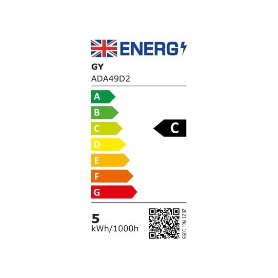 GY E14 LED Kaltweiss Lampe 4.9W 6500K 807 Lumen Kaltweiß Leuchtmittel,C37 Kerze Energiesparlampe 50W lampe ersetzt,Nicht Dimmbar LED Birnen,6 stück [Energieeffizienzklasse C]