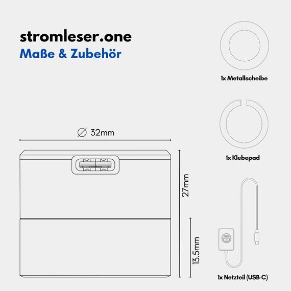 stromleser one mit Hutschienen - WLAN Stromzähler auslesen IR Lesekopf mit App | Verbrauchstracker für Balkonkraftwerke & Zuhause Smart Home Messgerät Energiemonitor Plug & Play