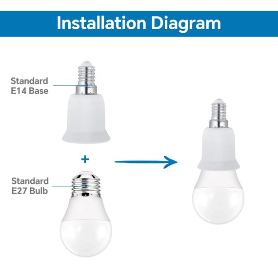 SCNNC E14 auf E27 Adapter Konverter, 120°C Hochtemperaturbeständiger Lampenfassung E14 zu E27 Lampensockel Adapter, E14 auf E27 Fassung für LED Halogen Energiespar Lampen Weiß, 6 Stück