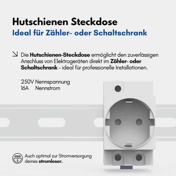 stromleser one mit Hutschienen - WLAN Stromzähler auslesen IR Lesekopf mit App | Verbrauchstracker für Balkonkraftwerke & Zuhause Smart Home Messgerät Energiemonitor Plug & Play