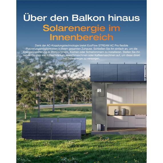 ECOFLOW Stream AC Pro 0% VAT, Balkonkraftwerk mit Speicher 1,92kWh,100% Kompatibel mit Allen Balkonkraftwerke, 2300W Dual AC-Anschlüsse, Kleine Verpackungsmängel, Produkt unbenutzt(Generalüberholt)