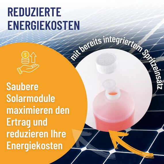 SCHLAUPUTZ Solar- & Photovoltaik Reiniger 1L Konzentrat (1:20) - effiziente Solarpanel Reinigung mit Nano-Versiegelung für PV-Anlagen & Balkonkraftwerke - PV Reinigung mit maximale Energieausbeute