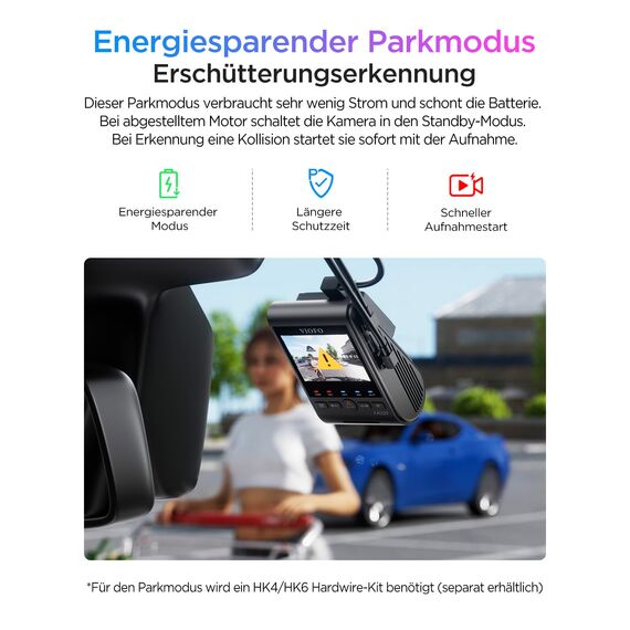 VIOFO A329S 3CH 4K Dashcam vorne hinten, 4K + 2K + 2K Dashcam Auto 3 Lens, Energiespar-Parkmodus, 210°Ultraweitwinkel Innenkamera, Wi-Fi 6 u. App Steuerung, Drei STARVIS 2 Autokamera, optional 4TB SSD