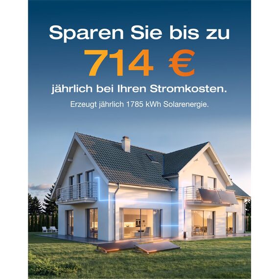 ECOFLOW STREAM Max 1,92kWh 0% VAT, Balkonkraftwerk mit Speicher, 2 MPPT 1800W Solareingang, 1200W bidirektional, Single AC-Anschlüsse, bis zu 11,52kWh Kapazität, 6000 Zyklen, Plug&Play