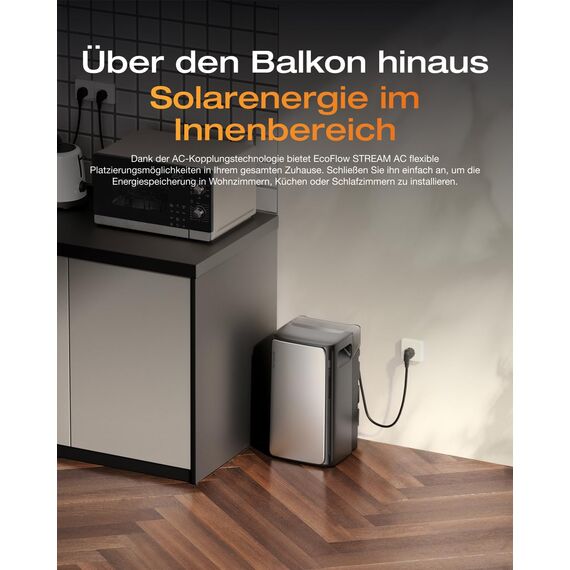 ECOFLOW Stream AC 0% VAT, Balkonkraftwerk mit Speicher, 1,92kWh Solarspeicher, 100% Kompatibel mit Allen Balkonkraftwerke, 800W bidirektional, erweiterbar bis 11,52kWh, Plug&Play, IP65, TOU&KI