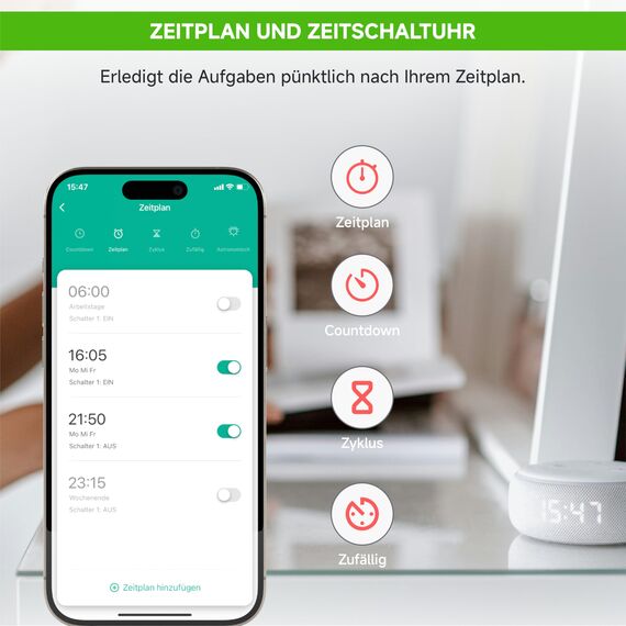 LIKEFE Intelligente Steckdose, Stromverbrauch & Stromerzeugung überwachen, Zweifach verwendbare WLAN Steckdose, Mikro-PV-Zähler für Balkonkraftwerke, Fernsteuerung per App & Sprachsteuerung, 2,4GHz