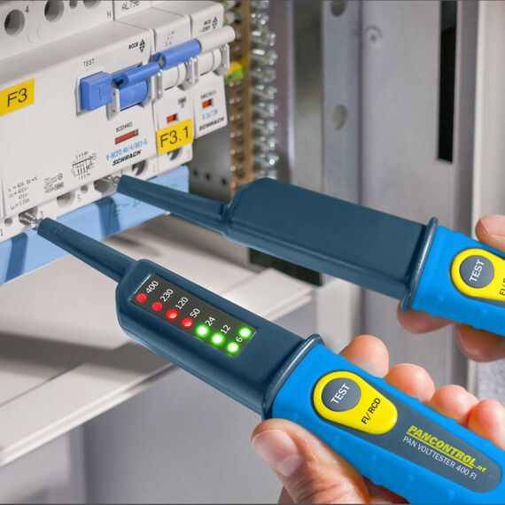 Pancontrol PAN Volttester 400FI | Spannungsprüfer mit LED-Anzeige 6-400V AC/DC + 30mA FI-Test