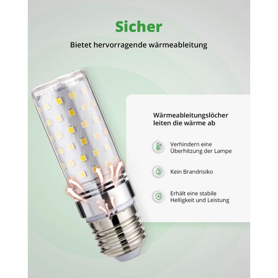 HOMEOW E27 LED Neutralweiß 4000K, Extra Hell 16W 1600LM Lampe, Ersetzt 150W Glühbirne, Maiskolben LED E27 Energiespar Leuchtmittel, Nicht Dimmbar, AC 220-240V, 6er Set