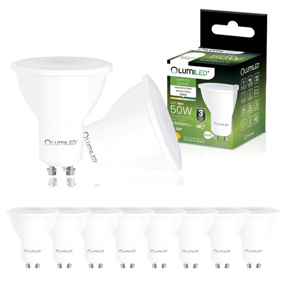 Lumiled LED GU10 PAR16 6W ersetzt 50W 600lm 4000K Neutralweiß 120° Nicht Dimmbar 10er Pack Energiespar Leuchtmittel Reflektor Spot für Küche Wohnzimmer Büro Flur