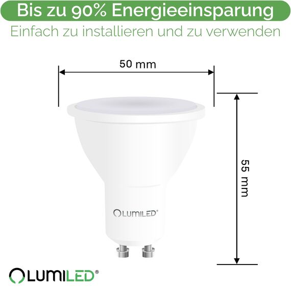 Lumiled GU10 LED, 1.5W 135 Lumen Leuchtmittel, 4000K neutralweiß Birne Lampe Strahler Spot, ersetzt 15W Halogenlampen, 120° Grad Strahlwinkel Reflektorlampen Reflektor 10 Stück Energiesparlampen