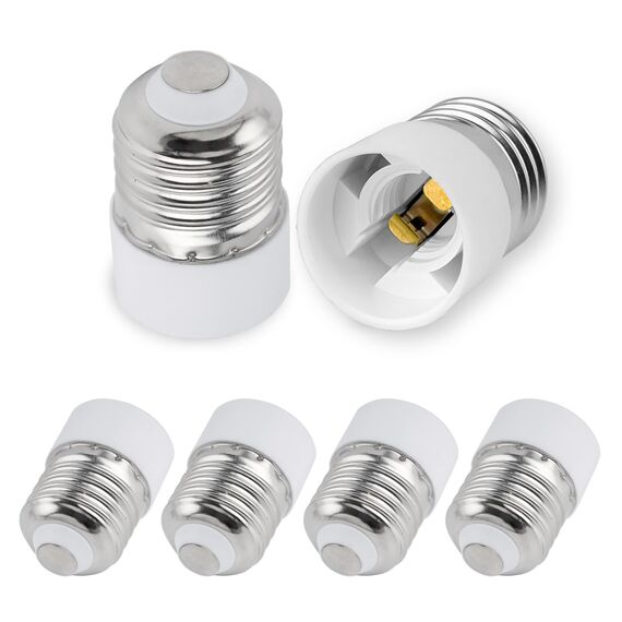 SCNNC Lampenfüße E27 auf E14 Sockel Konverter - E27 zu E14 Adapter für LED, Halogen & Energiesparlampen, Weiß, 6 Stück