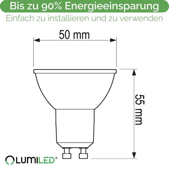 Lumiled LED GU10 10W ersetzt 90W 1000lm 6500K Kaltweiß 120° Nicht Dimmbar 10er Pack Energiespar Leuchtmittel Reflektor Spot für Küche Wohnzimmer Büro Flur