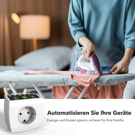 HBN Countdown Timer Steckdose, Zeitschaltuhr mit Countdown in 6 Stufen(15min bis 6h), Energiespar-Steckdose mit Repeat-Funktion & Kindersicherung, 16A/3.680W
