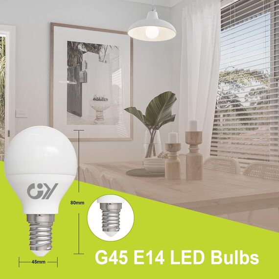 GY E14 LED Neutralweiss Lampe 4.9W 4000K 807 Lumen Neutralweiß Leuchtmittel,G45/P45 Energiesparlampe 60W lampe ersetzt,Nicht Dimmbar LED Birnen,12 stück