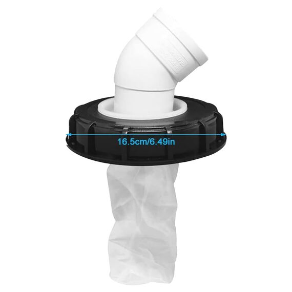 mizikuu IBC Filter, 45° IBC Deckelfilter 163mm Nylon Regenwasserfilter Auswaschbar mit Deckel IBC Filterdeckelmit Bogen IBC Tank Filter IBC Tank Zubehör für IBC Regenwassertank DN 150