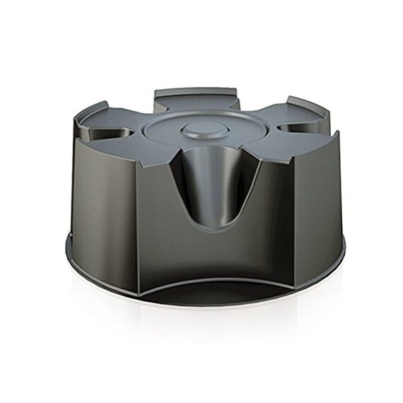 Grace nnvg Standfuß für Regentonne in Schwarz, UV-beständiges Polypropylen, Rund, 46,5 cm Durchmesser, 22 cm Höhe, für 210L, 270L, 300L, 310L, 360L Regentonnen