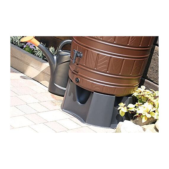 Grace nnvg Standfuß für Regentonne in Schwarz, UV-beständiges Polypropylen, Rund, 46,5 cm Durchmesser, 22 cm Höhe, für 210L, 270L, 300L, 310L, 360L Regentonnen