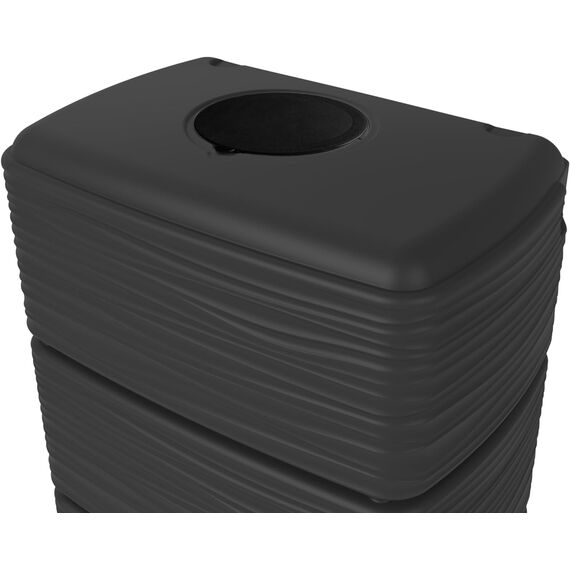 Ondis24 Regenwasser Wandtank Regenfass Eco 300 Liter Graphit anthrazit inkl. Wasserhahn