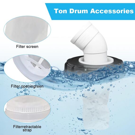 mizikuu IBC Filter, 45° IBC Deckelfilter 163mm Nylon Regenwasserfilter Auswaschbar mit Deckel IBC Filterdeckelmit Bogen IBC Tank Filter IBC Tank Zubehör für IBC Regenwassertank DN 150