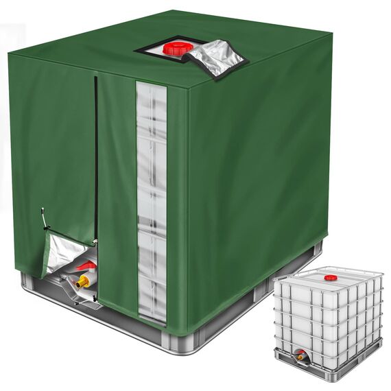 oumuik IBC Tank Abdeckung, Upgrade 420D IBC Abdeckplane für Wassertank 1000L / Ibc Container Anti-UV Schutzhülle Ibc Tank Cover Verdickte Version