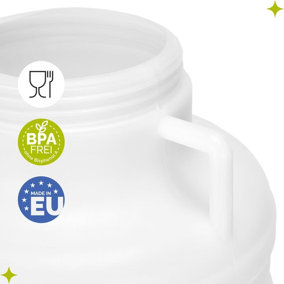 Garronda 5 Liter Weithalsfass aus BPA-freiem Futtertonne Fass Universalfass Lebensmittel Fass Regenfass für Garten Regentonne mit Deckel Regenwassertonne für Garten Wassertonne GD-0078, Weiß