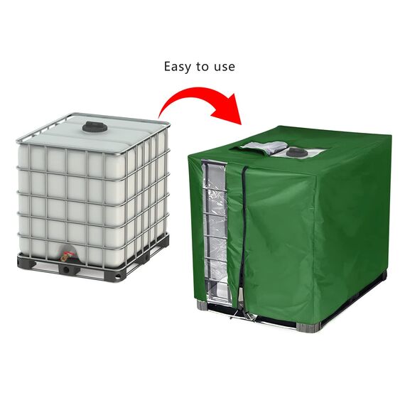 oumuik IBC Tank Abdeckung, Upgrade 420D IBC Abdeckplane für Wassertank 1000L / Ibc Container Anti-UV Schutzhülle Ibc Tank Cover Verdickte Version