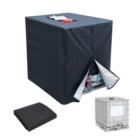 LINSOCLE 2Stück IBC Tank Abdeckung, 420D IBC Container Abdeckung, 1000L Abdeckung Wassertank, Anti-UV IBC Schutzhülle, Regenwassertank Container Cover, 120 x100 x116 cm