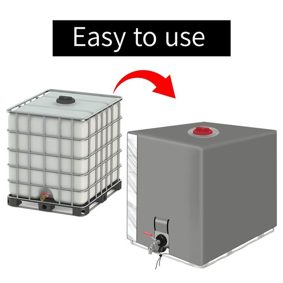 IBC Tank Abdeckung, Wassertank 1000l zubehör, Regenwassertank, Schutzplane/Regenwasser Folien Staubdicht Cover, Ausgestattet mit transparentem Anzeigefenster, Ibc container abdeckung 120 x100 x116 cm
